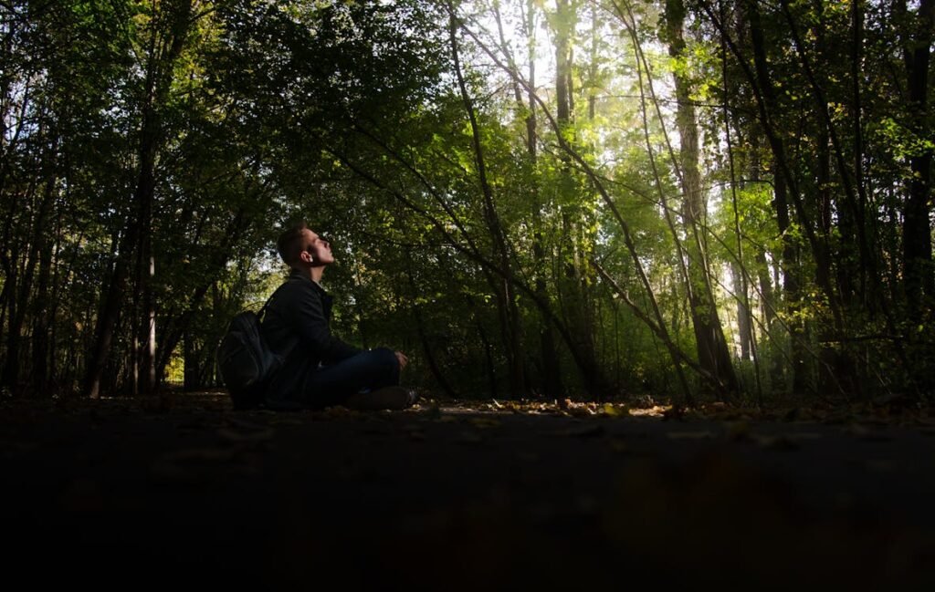 man in forest